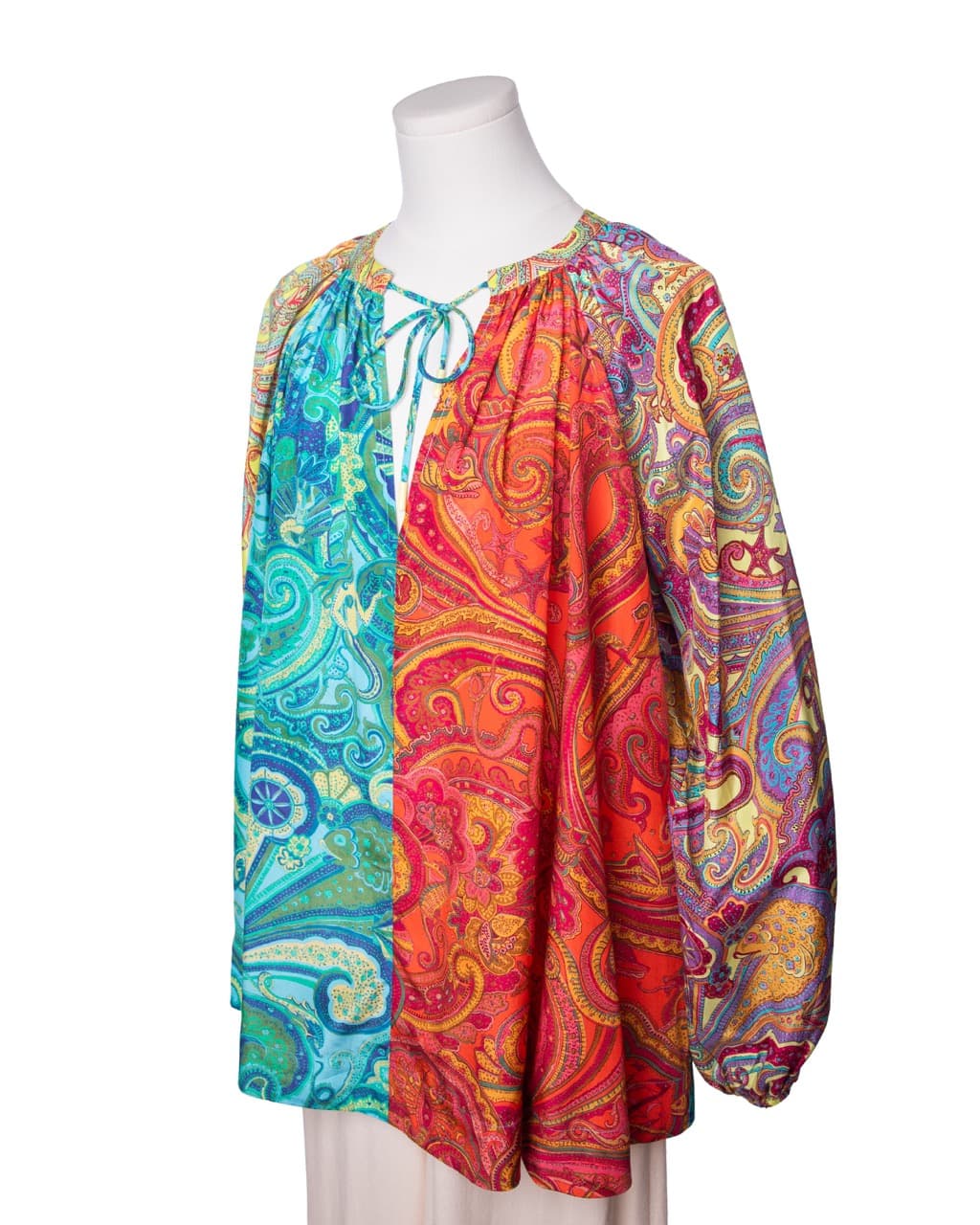ALÉMAIS Paisley Tie-Neck Blouse NWT