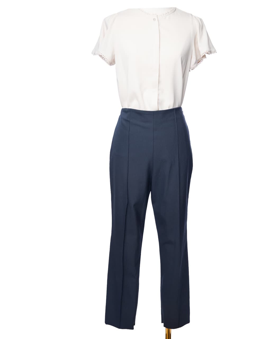 Theory Pintuck Navy Slim Straight Ankle Dress Pants NWT