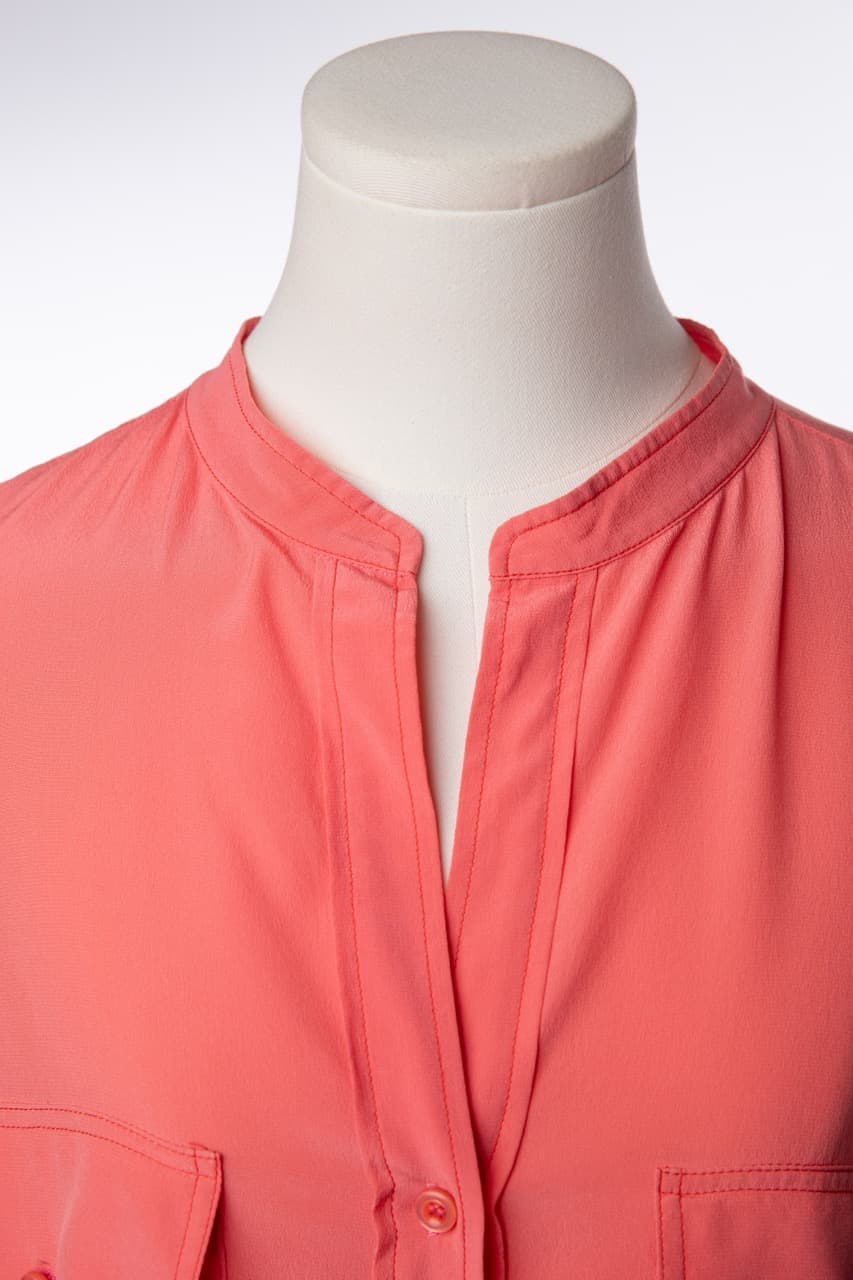 Stella McCartney Coral Silk Utility Blouse
