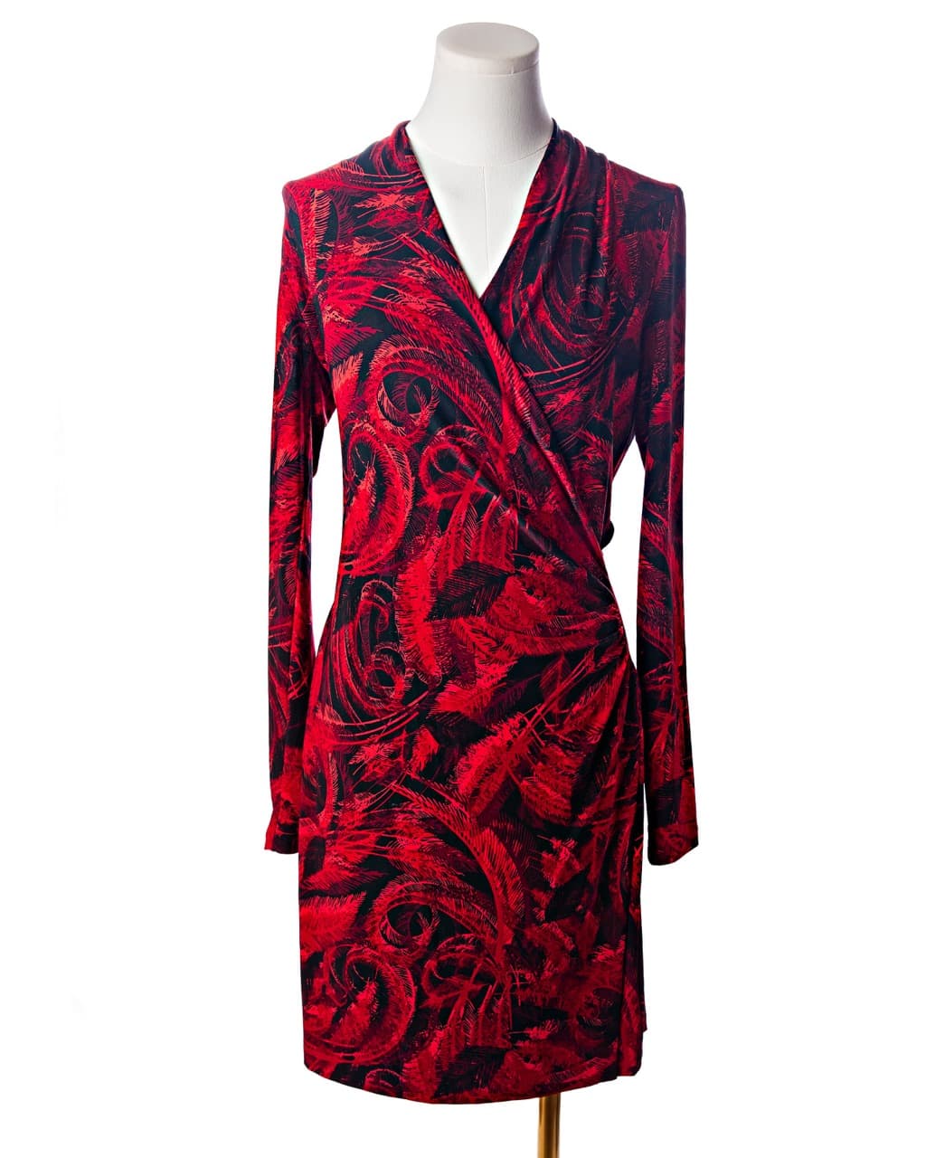 Norma Kamali Printed Faux Wrap Dress