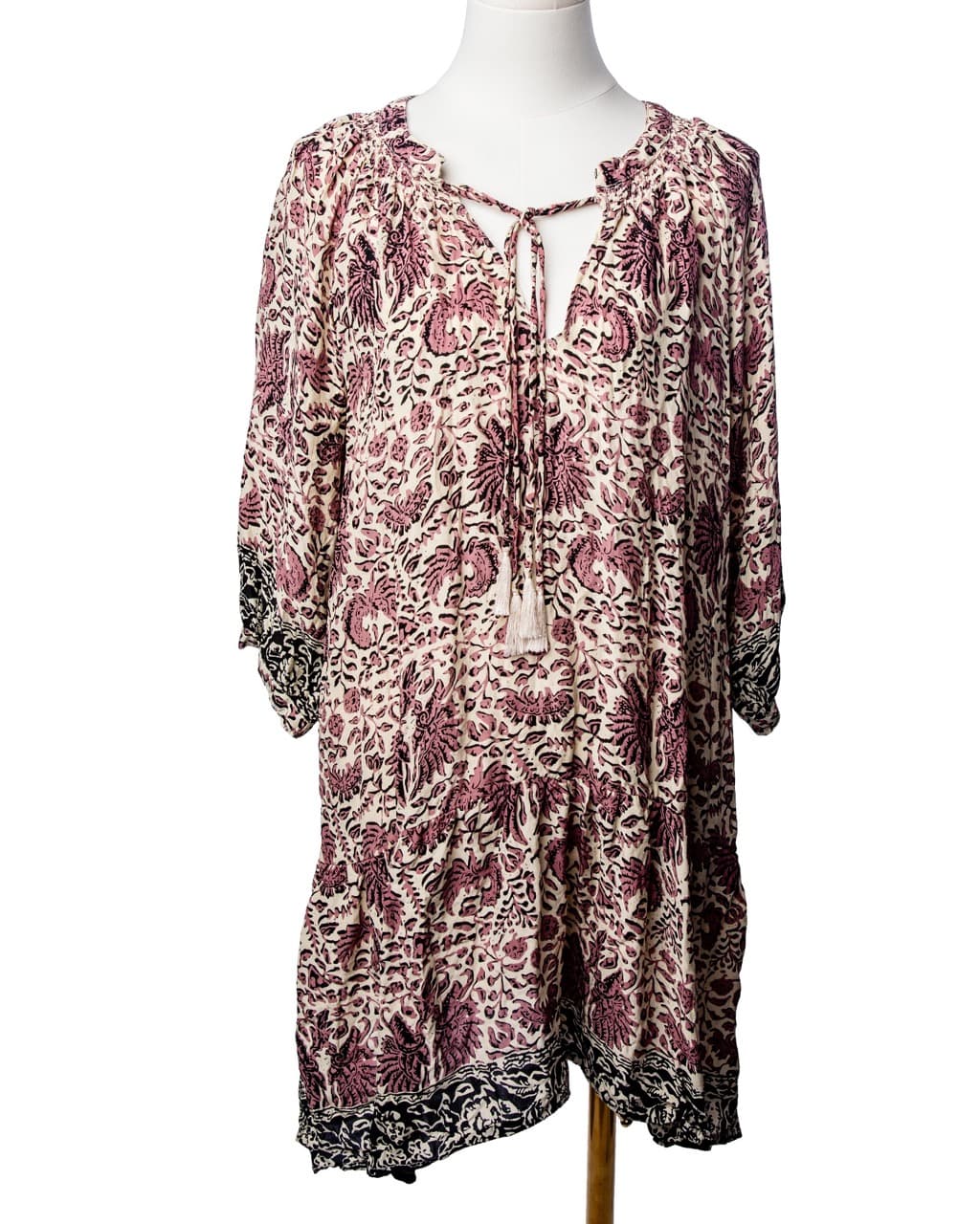 Natalie Martin 100% Silk Pink Floral Fiore Mini Dress