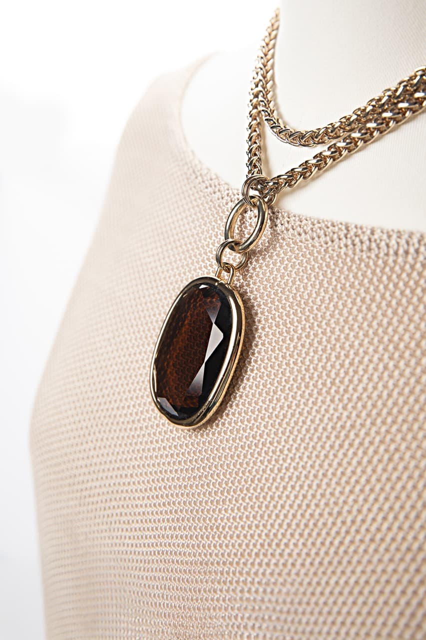 Joan Rivers Gold-Tone Faceted Pendant Necklace
