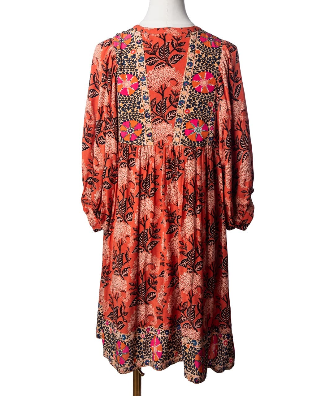 Ba&sh Rust Floral Boho Mini Dress