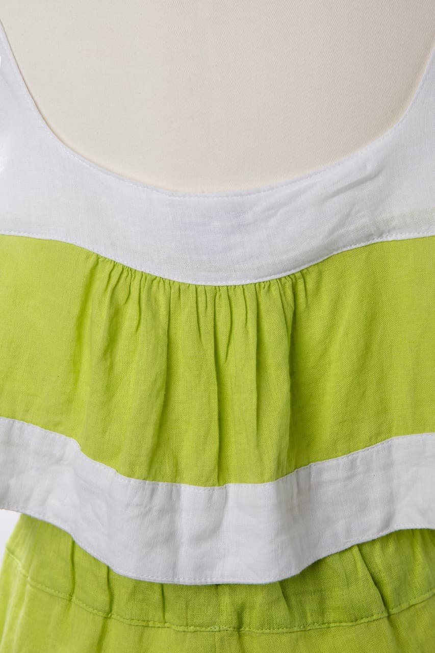 Haute Hippie Lime Linen Blend Crop Top & Shorts Set