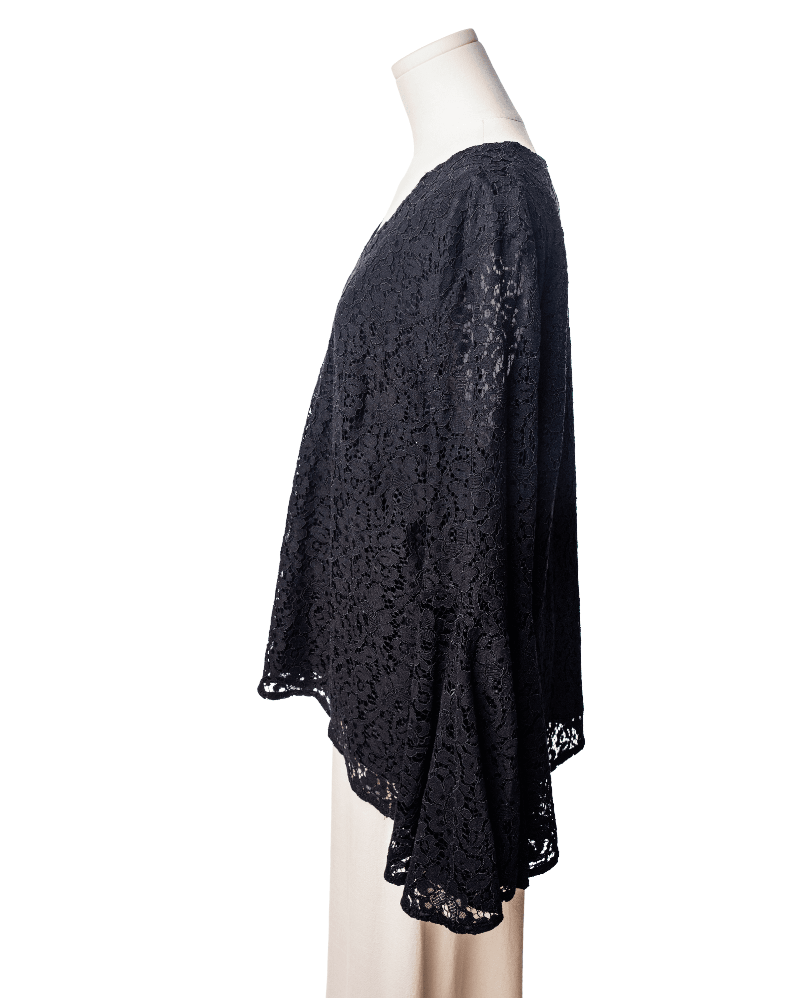 Catherine Malandrino Black Floral Lace Bell Sleeve Blouse- New with Tags