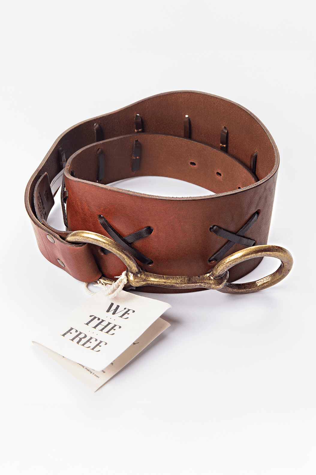 We The Free Wide Leather Statement Belt- New with Tags