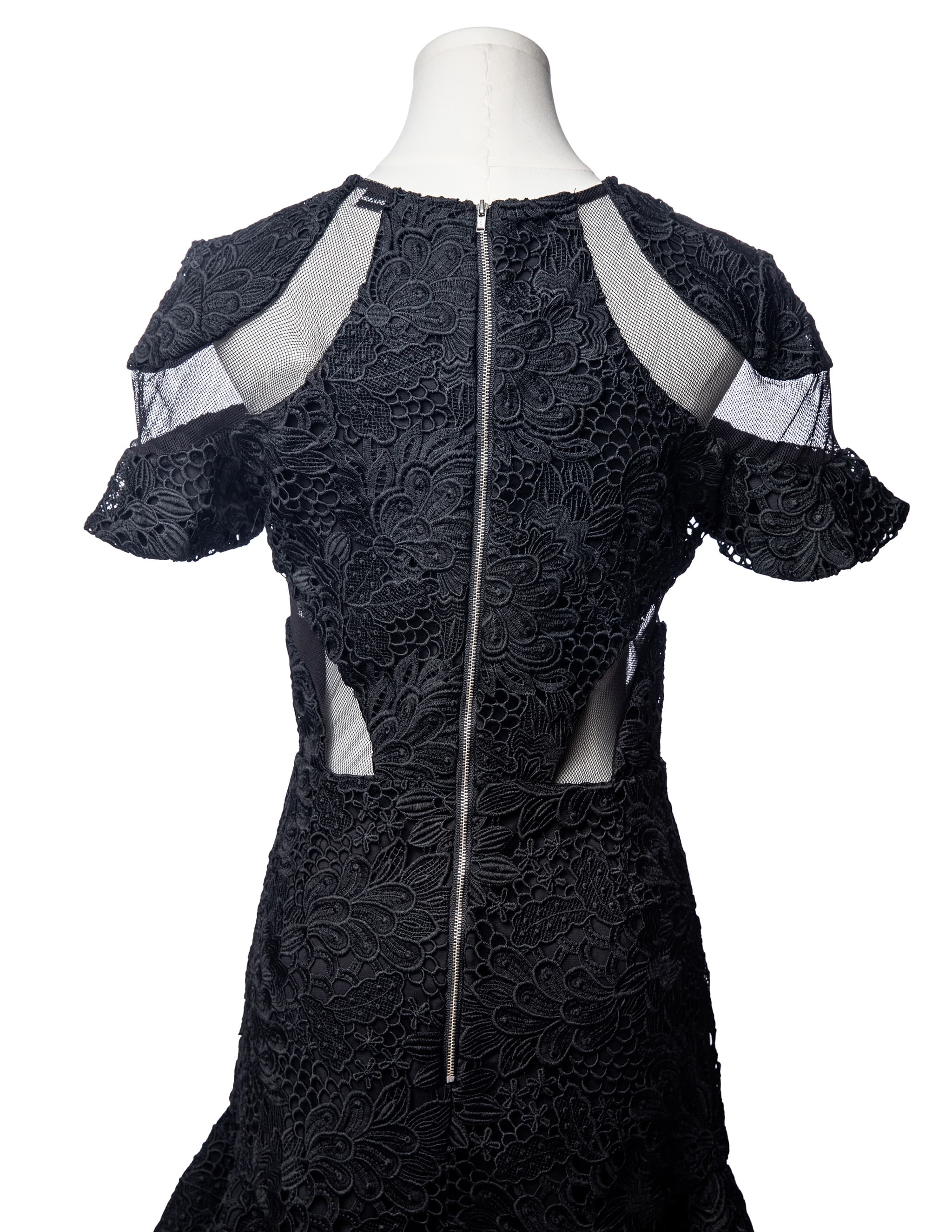 Karina Grimaldi Lila Black Lace Cutout Mini Dress