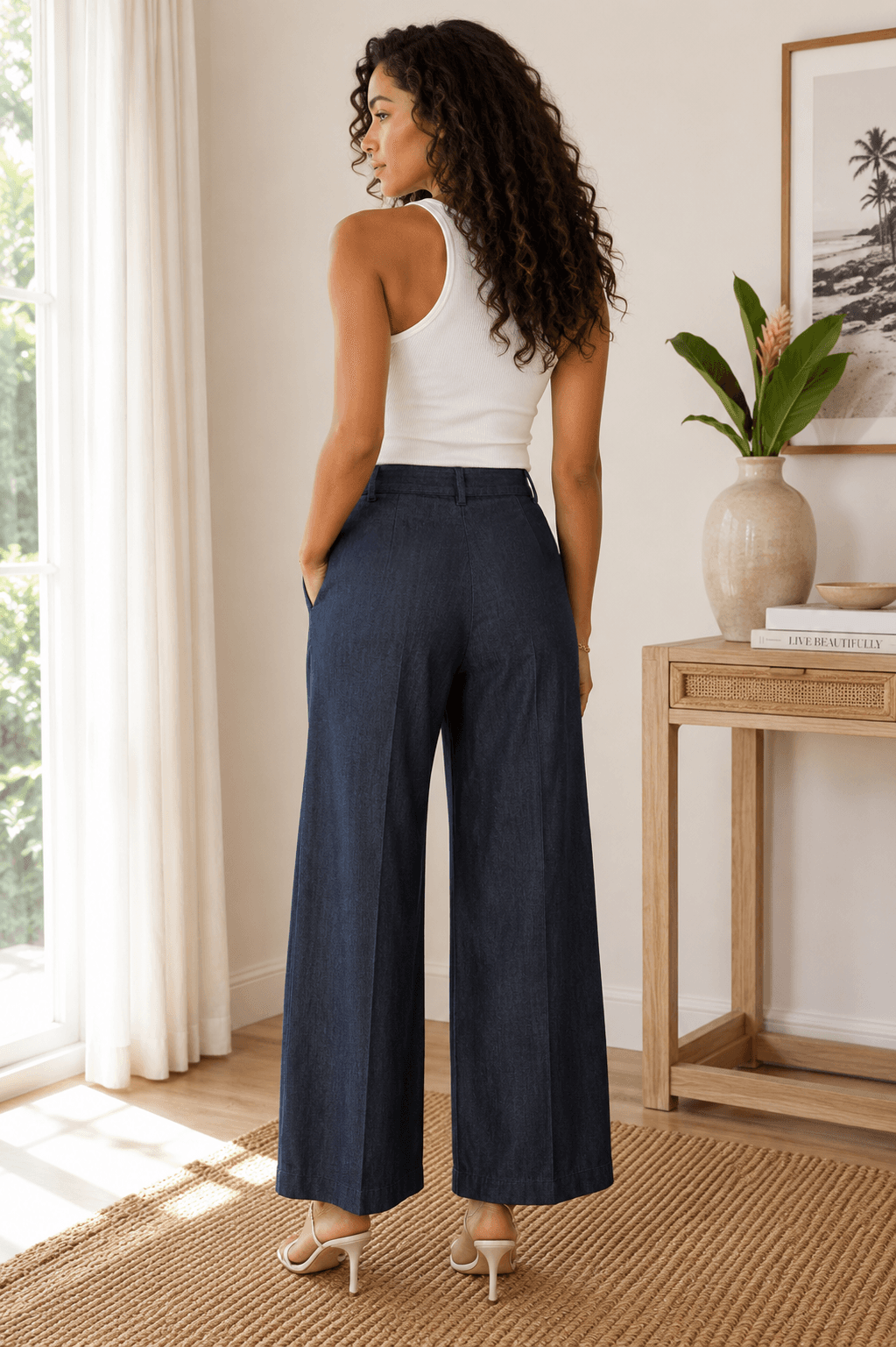 S Max Mara Wide-Leg Denim Trousers- New with Tags
