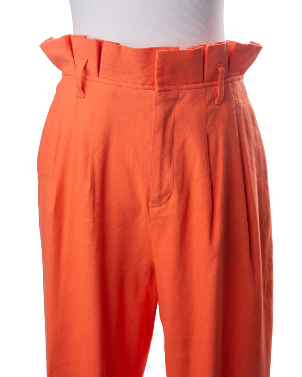 Alice + Olivia Coral Paperbag Waist Linen Blend Trousers