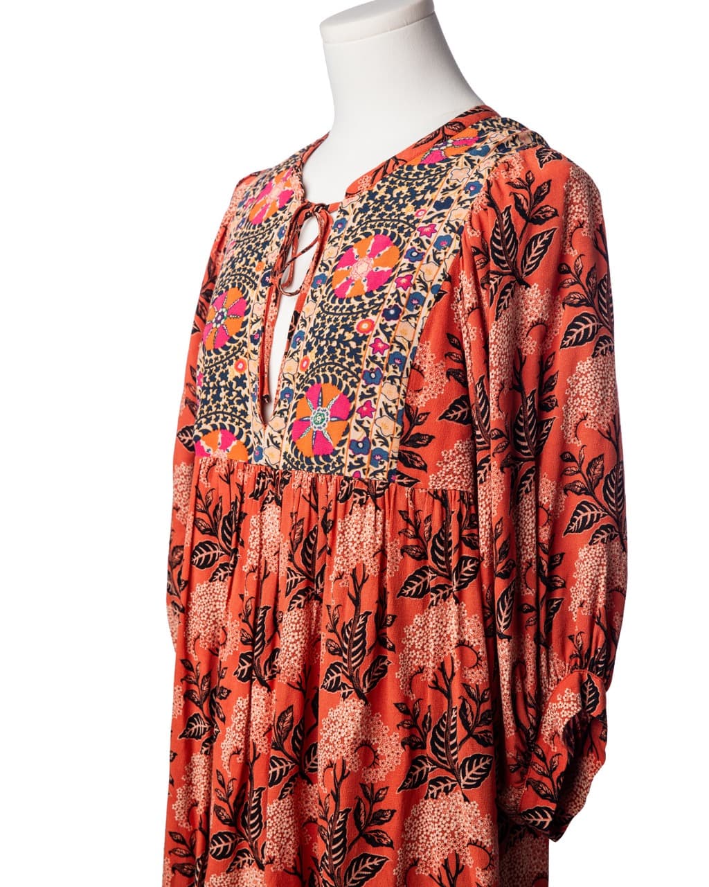 Ba&sh Rust Floral Boho Mini Dress