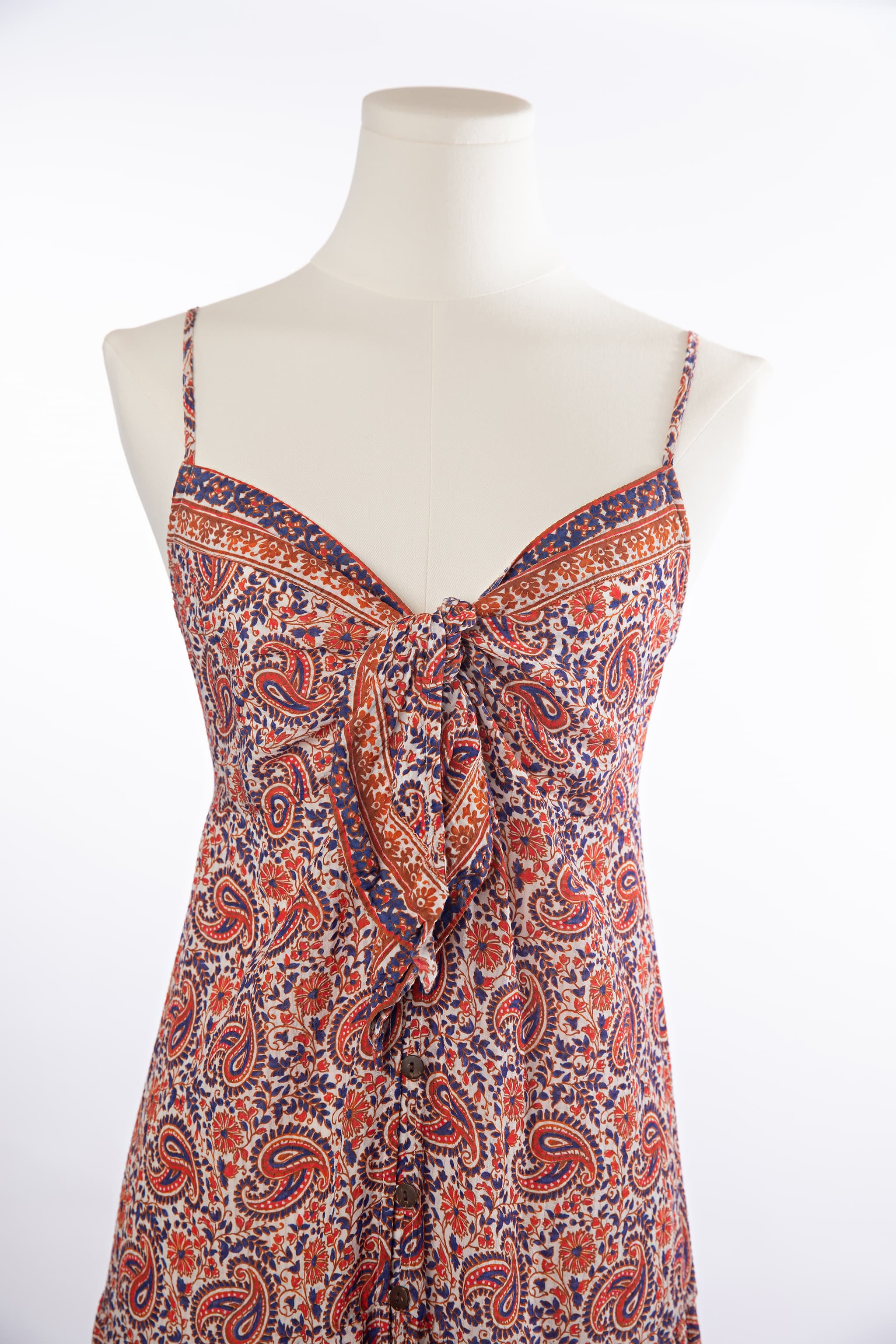 Veronica Beard Paisley Tie-Front Midi Dress