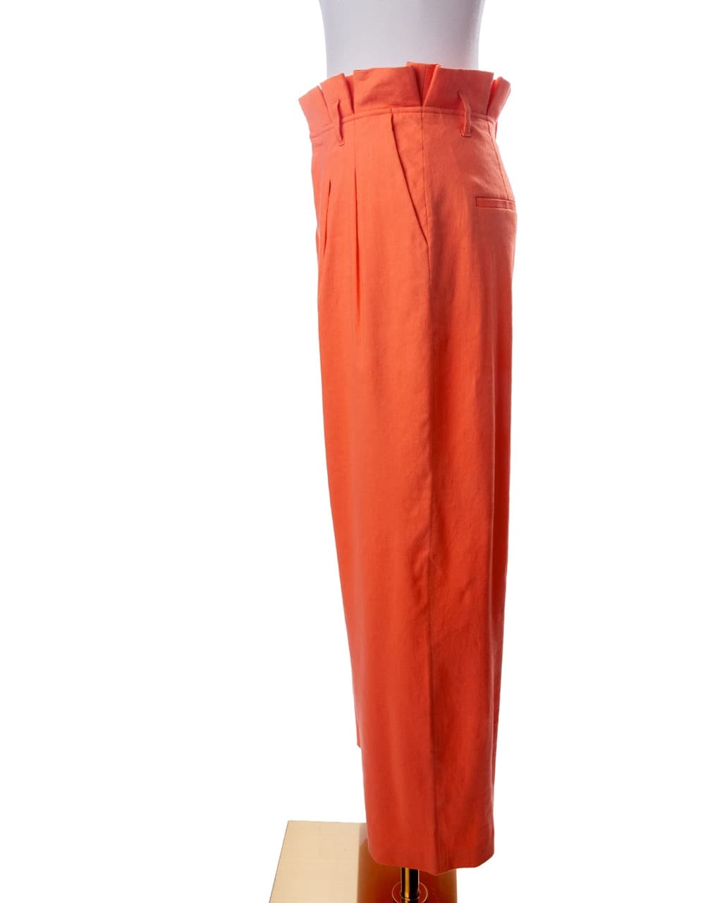 Alice + Olivia Coral Paperbag Waist Linen Blend Trousers
