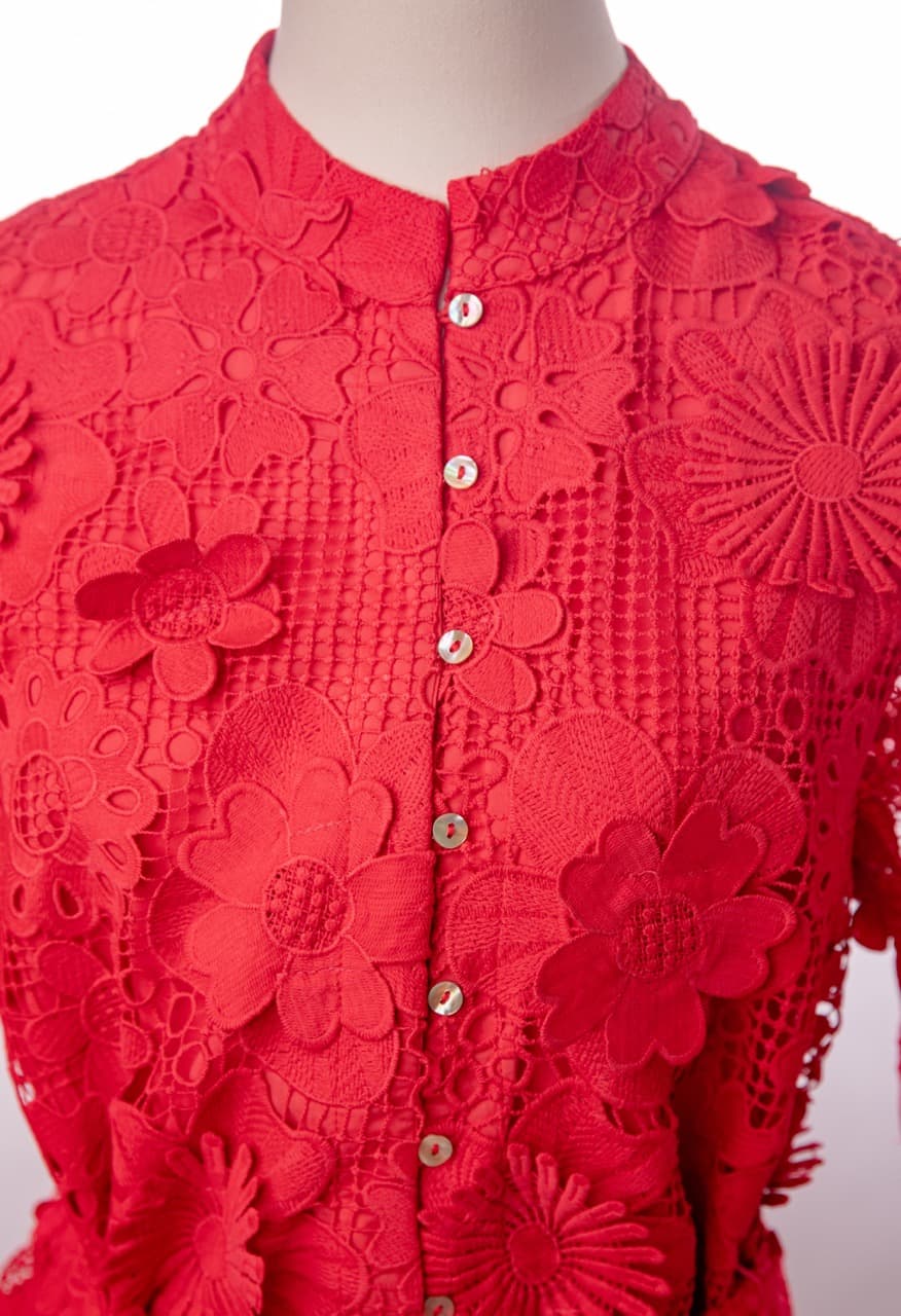 J.Marie Seraphina Floral Lace Belted Romper