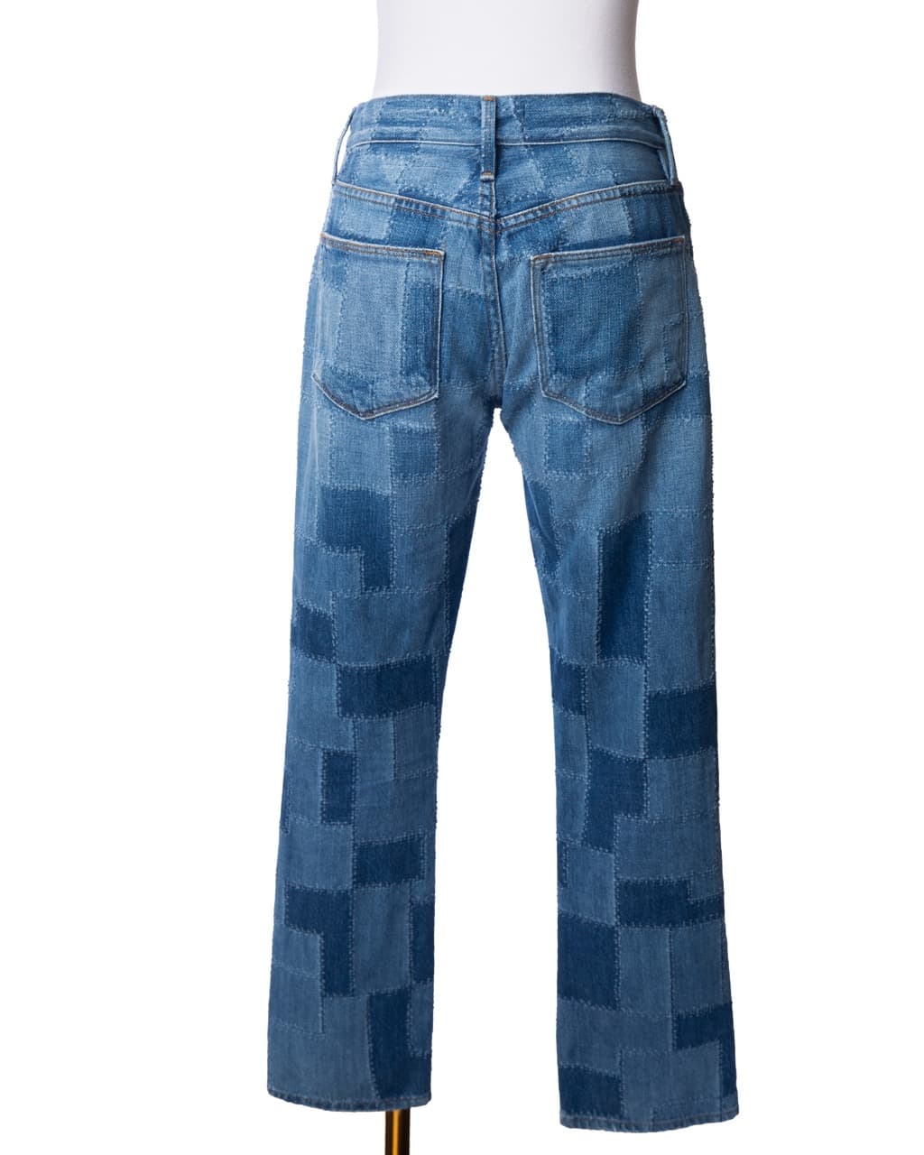 FRAME Le High Straight Patchwork Denim Jeans