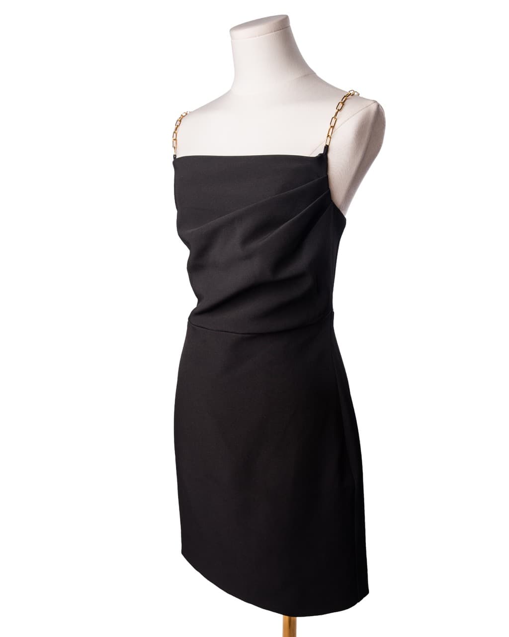 HALSTON Draped Chain Strap Cocktail Dress | New Without Tags