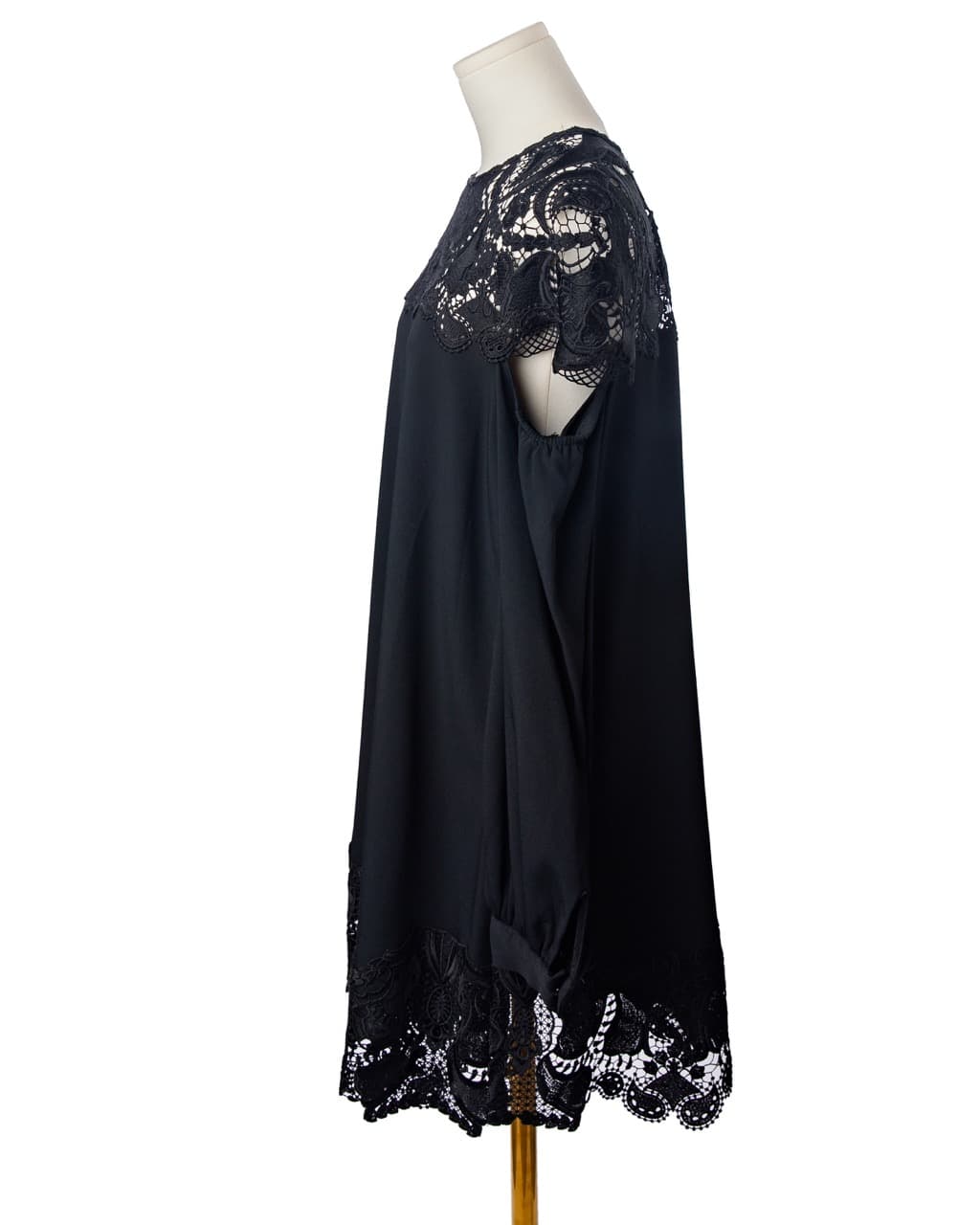 Jonathan Simkhai Black Cold Shoulder Lace Shift Dress