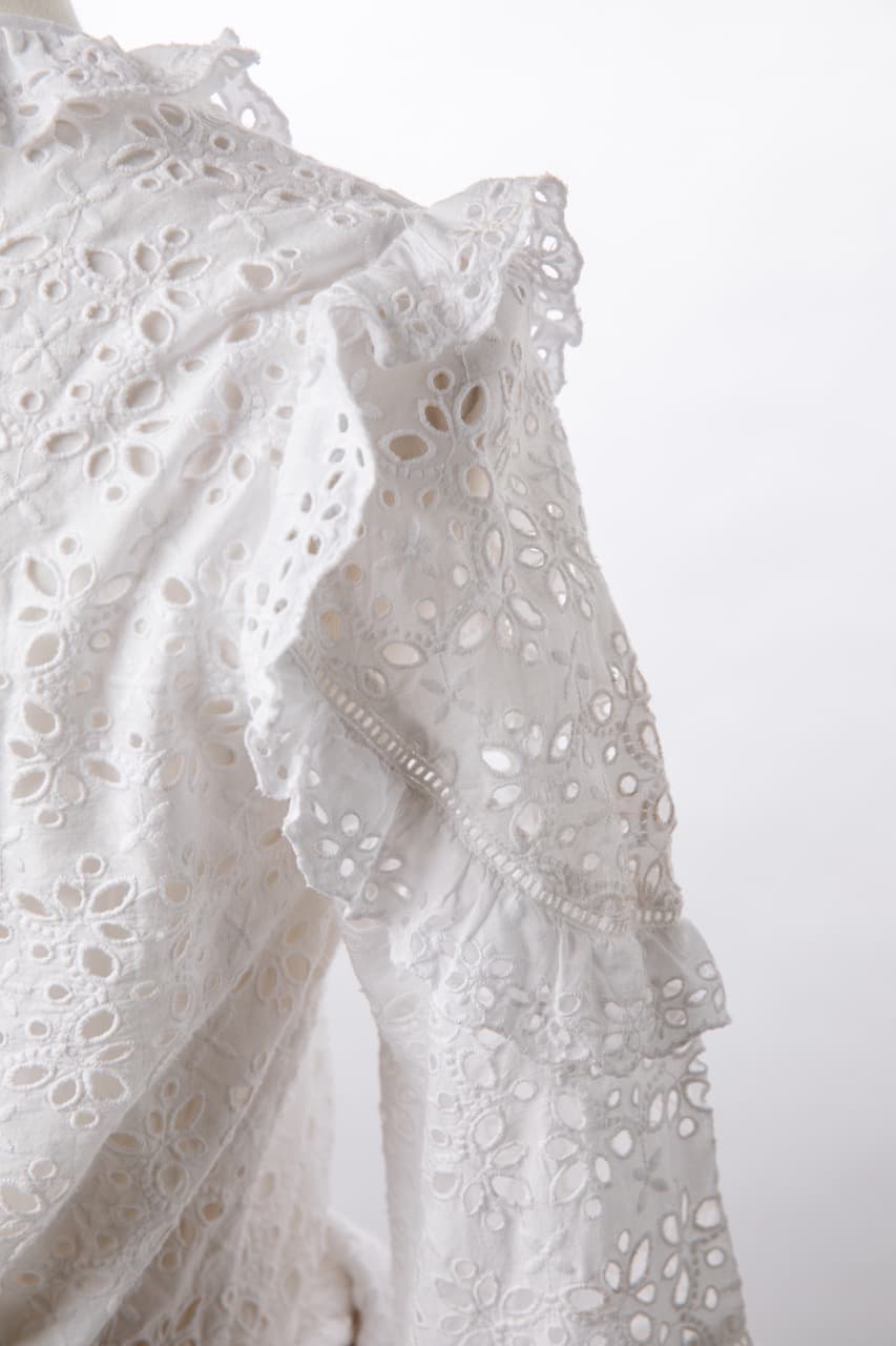 Veronica Beard Julia White Eyelet Belted Wrap Mini Dress
