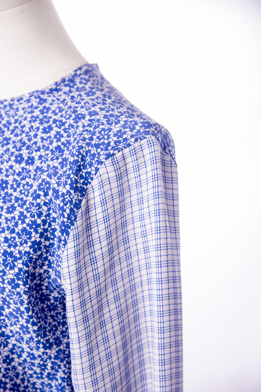 Equipment Lynn Mixed-Print Silk Blouse