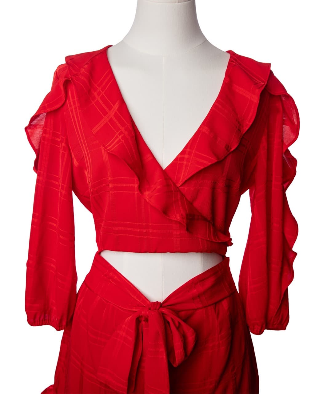 Majorelle Scarlet Ruffle Cutout Romper