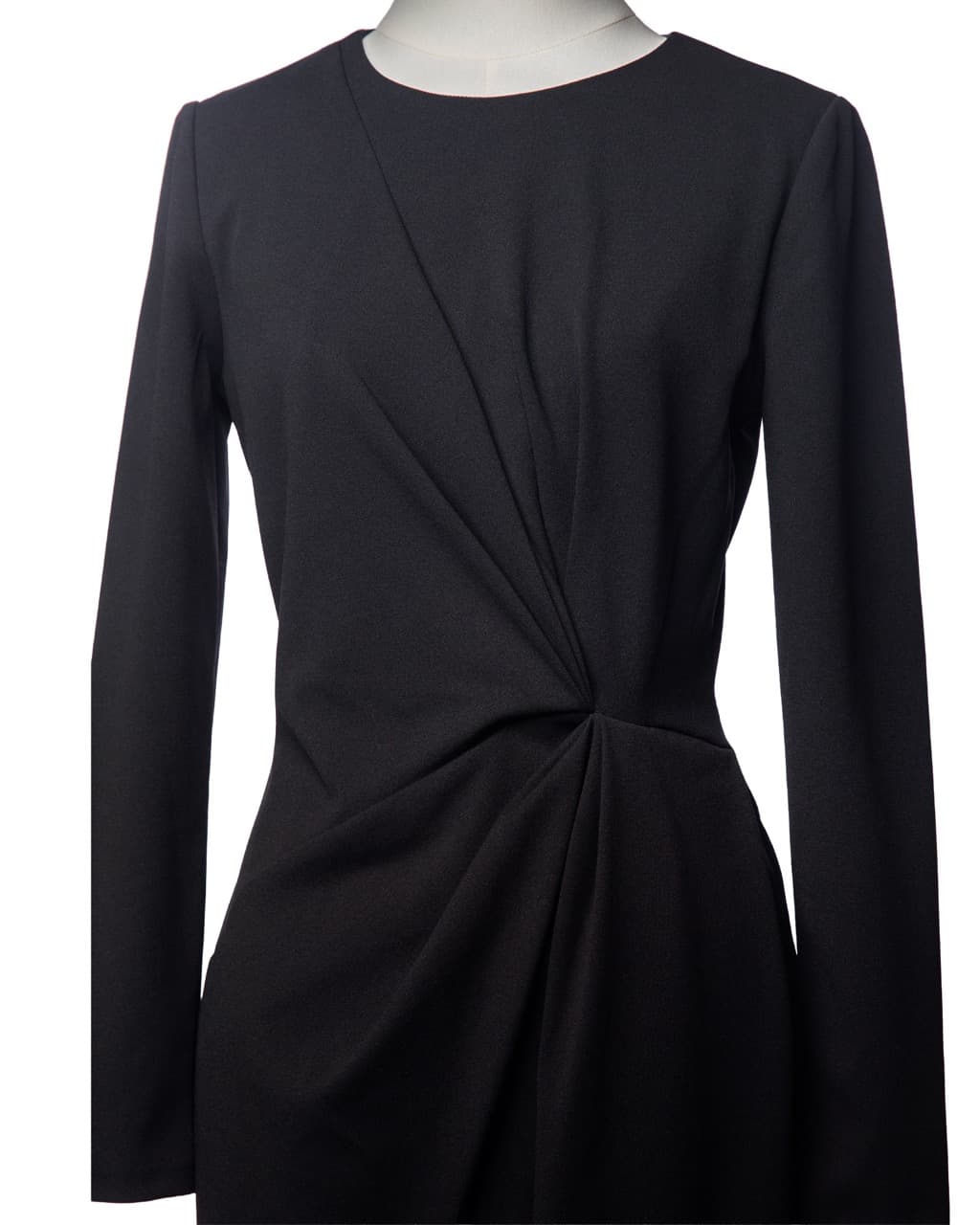 Belle Badgley Mischka Harley Black Crepe Fringe Long Sleeve Bodycon Mini Dress