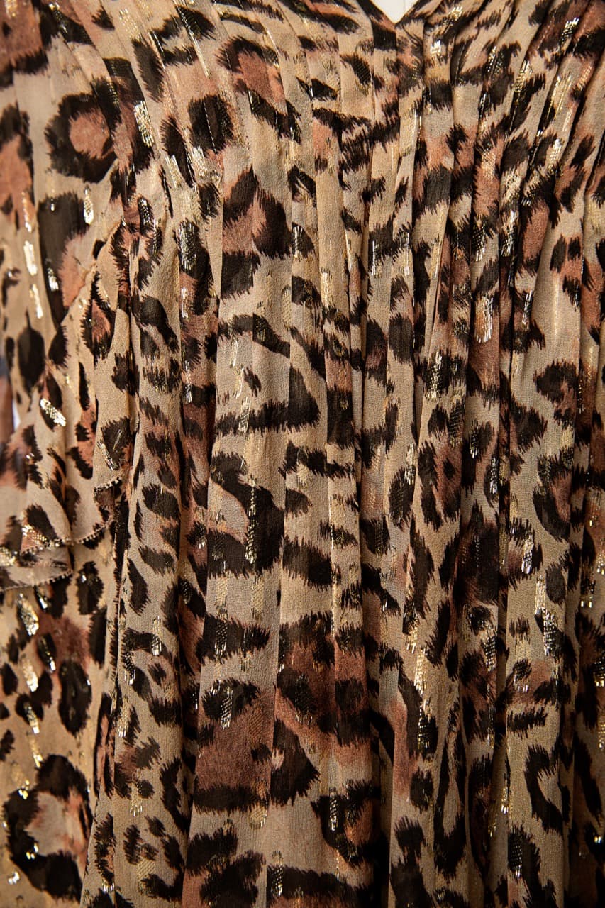 The Kooples Paris Leopard Rain Silk Babydoll Mini Dress