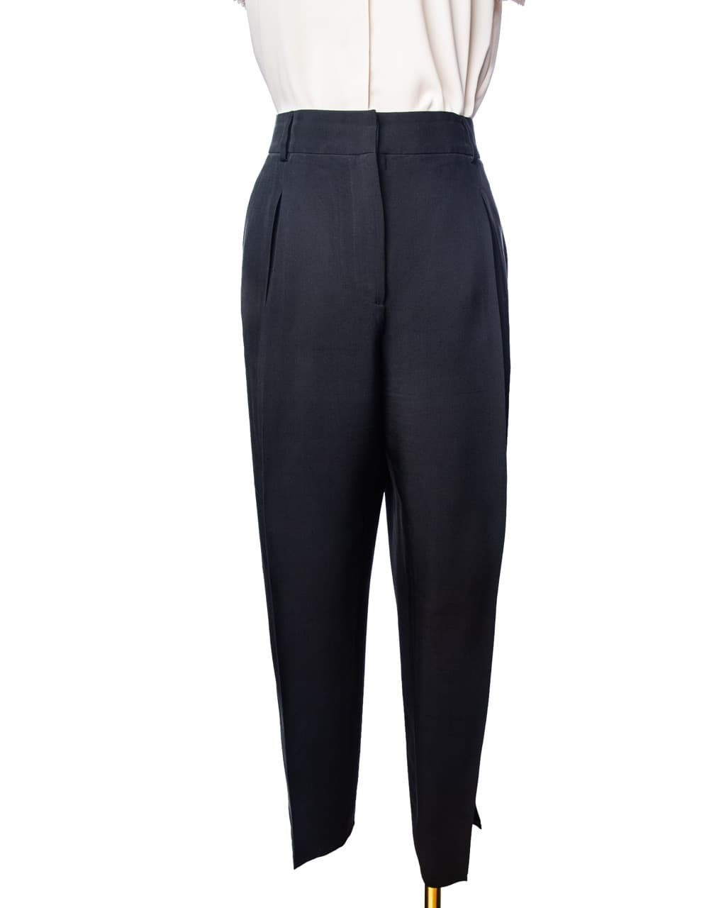 Giorgio Armani 100% Silk Navy Tailored Slacks