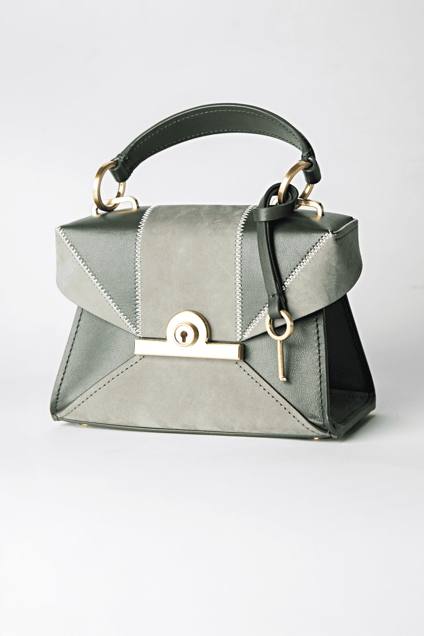 ZAC Zac Posen Amelia Mini Leather & Suede Colorblock Satchel in Parisian Nights