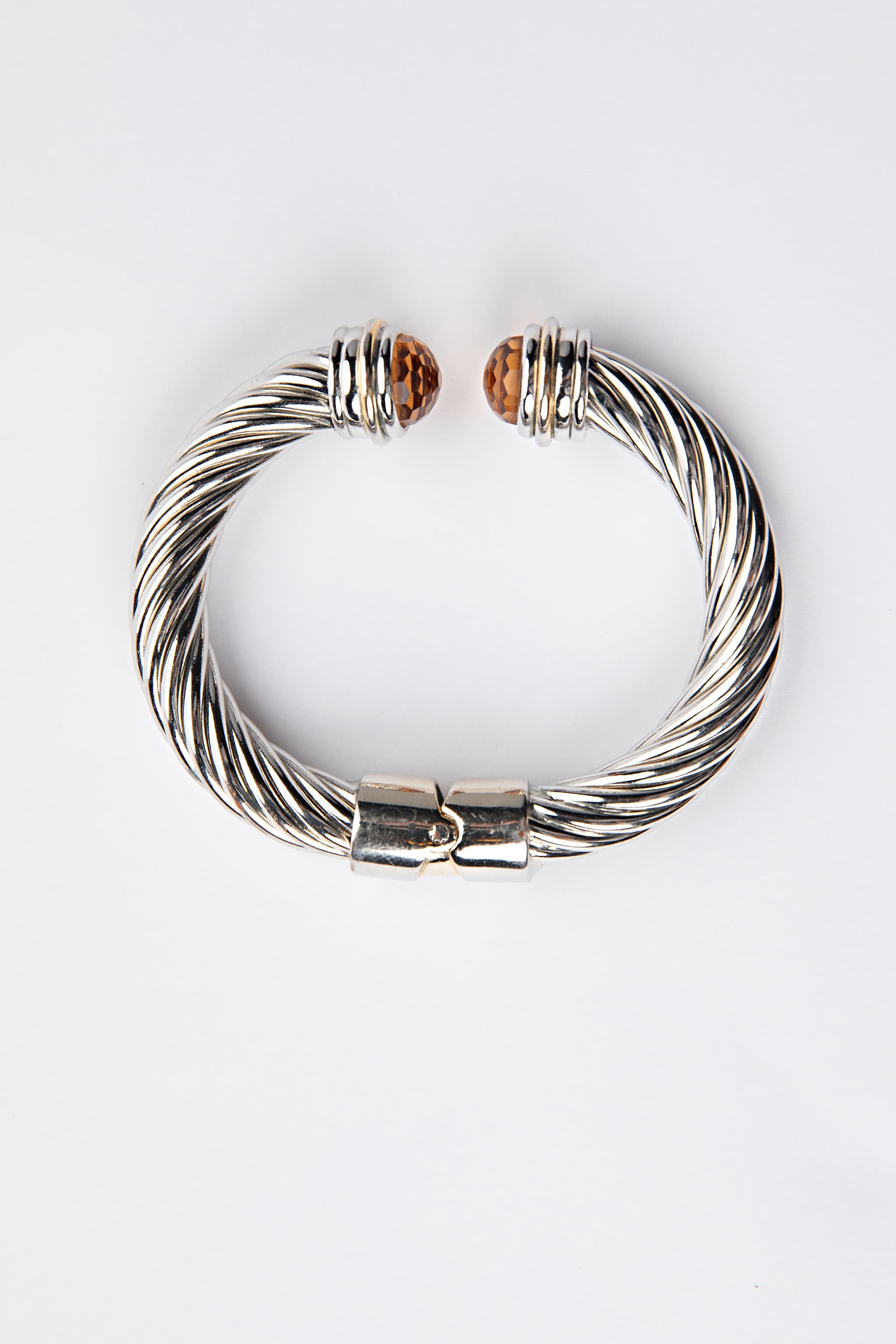 Silver Cable Topaz Bracelet