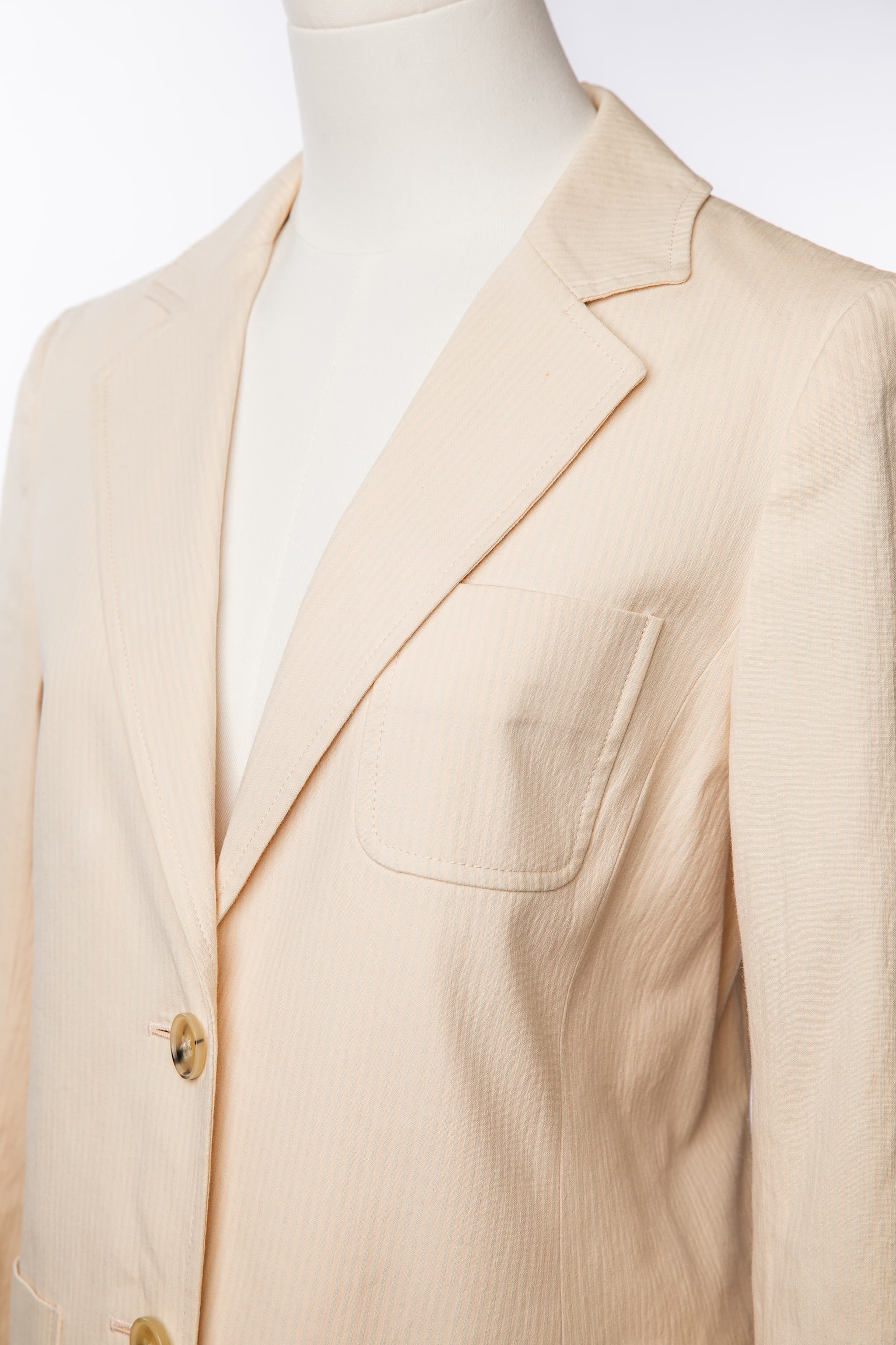 Theory Soft Ivory Textured Patch Pocket Blazer