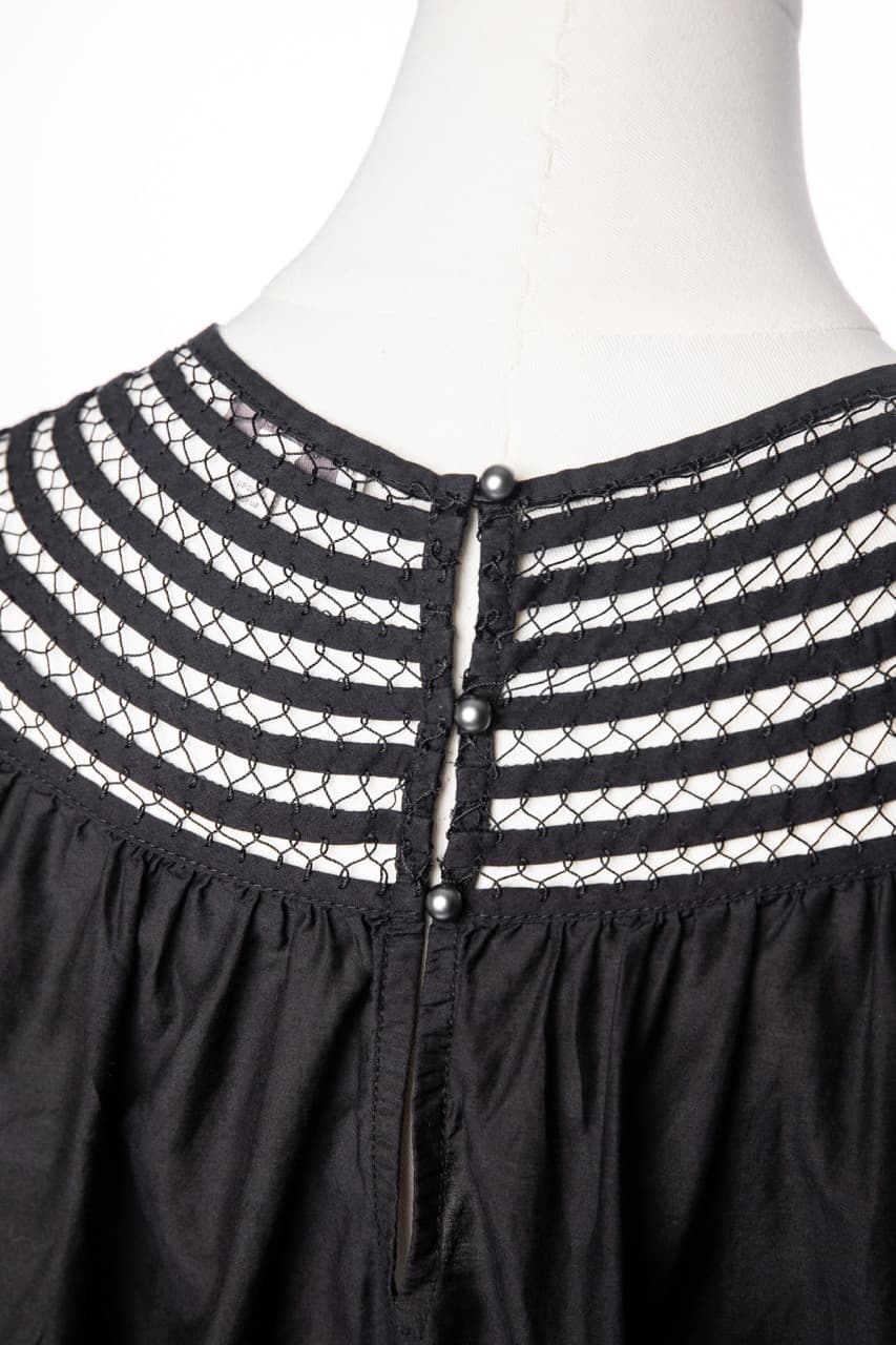 Joie Silk & Cotton Lace Yoke Mini Dress