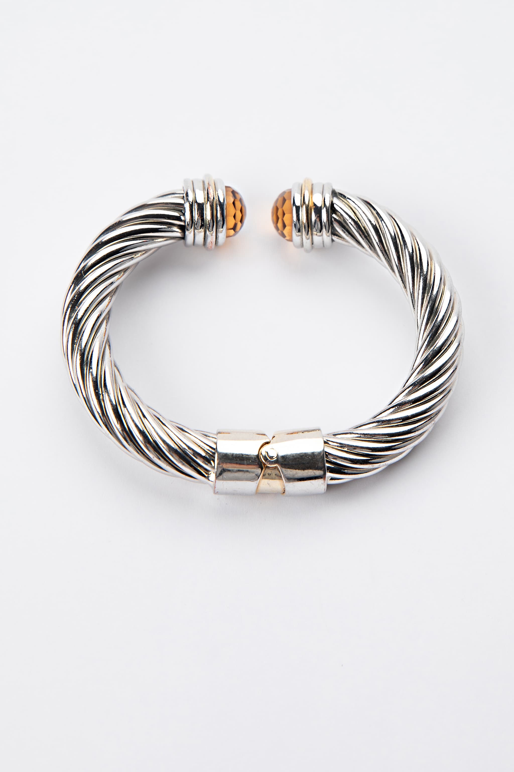 Silver Cable Topaz Bracelet