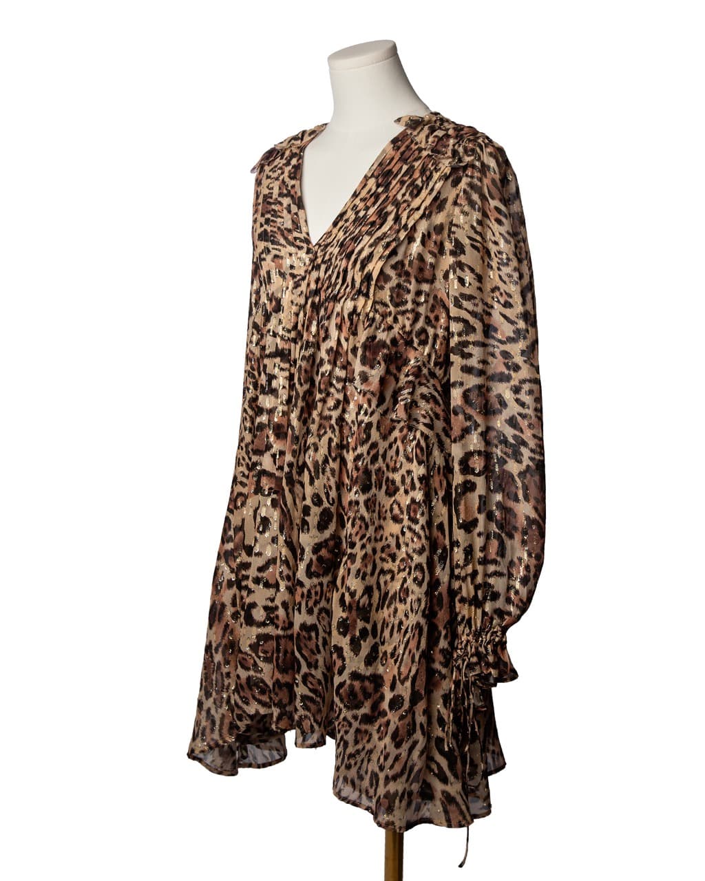 The Kooples Paris Leopard Rain Silk Babydoll Mini Dress