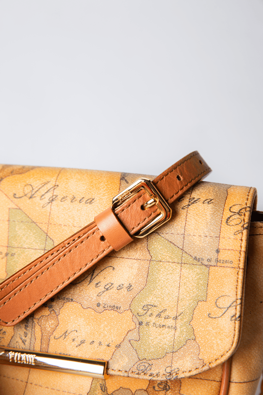 Alviero Martini 1A Classe Geo Classic Map-Print Chain Crossbody Bag