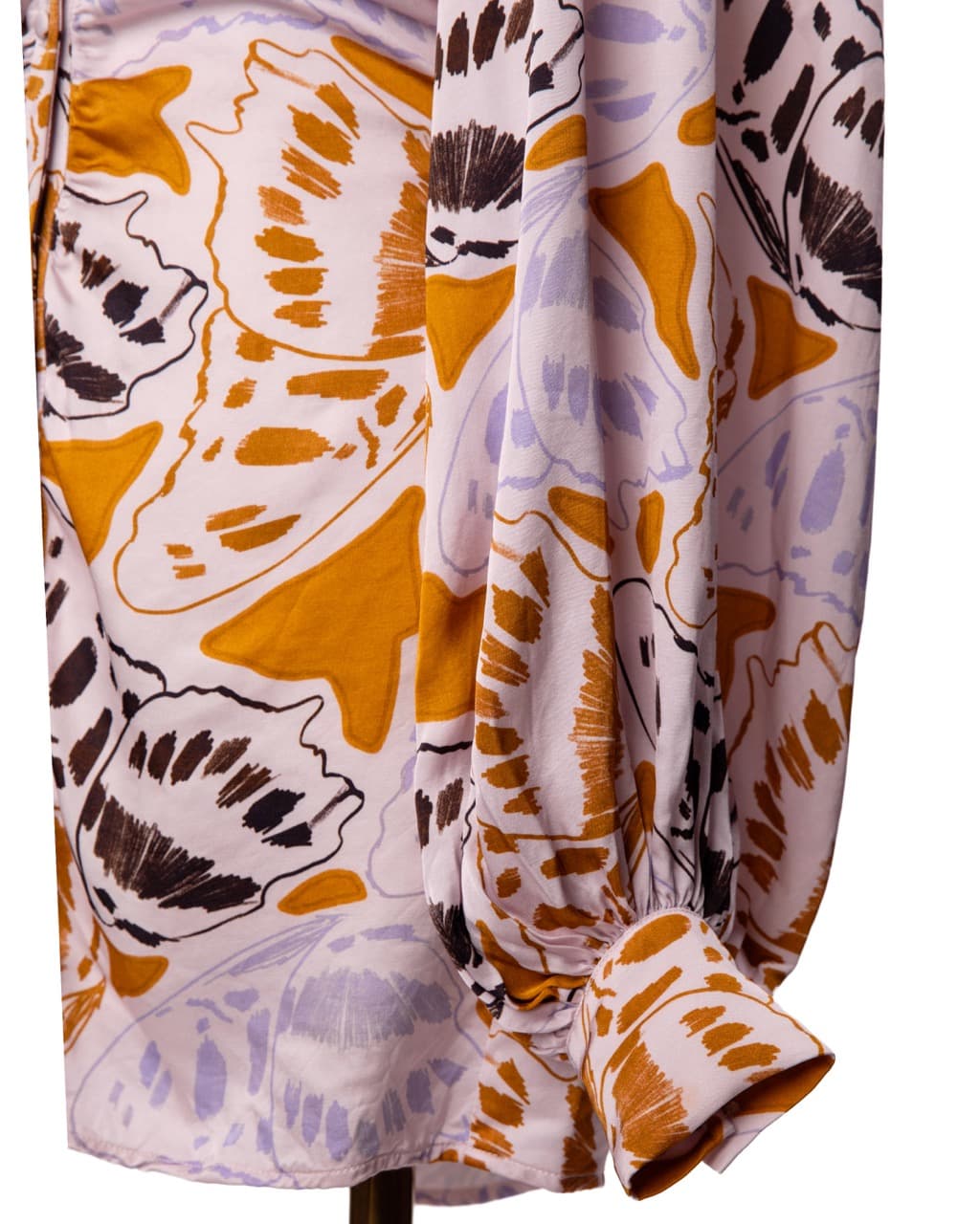 For Love & Lemons Butterfly Print Ruched Mini Dress | Long Sleeve