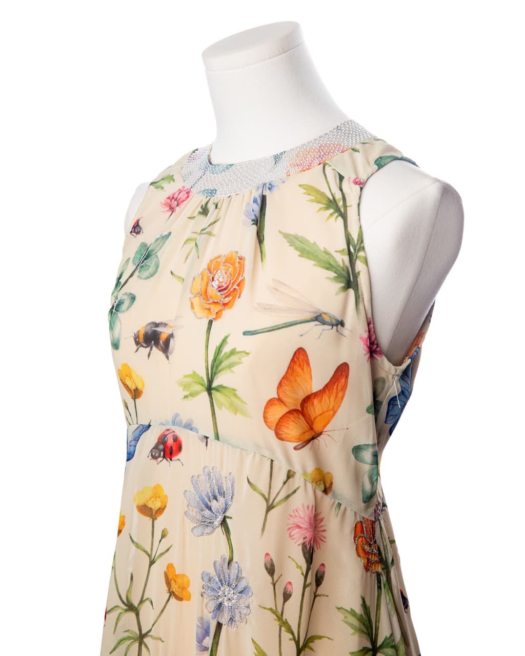 Pankaj & Nidhi Embellished Botanical Midi Dress