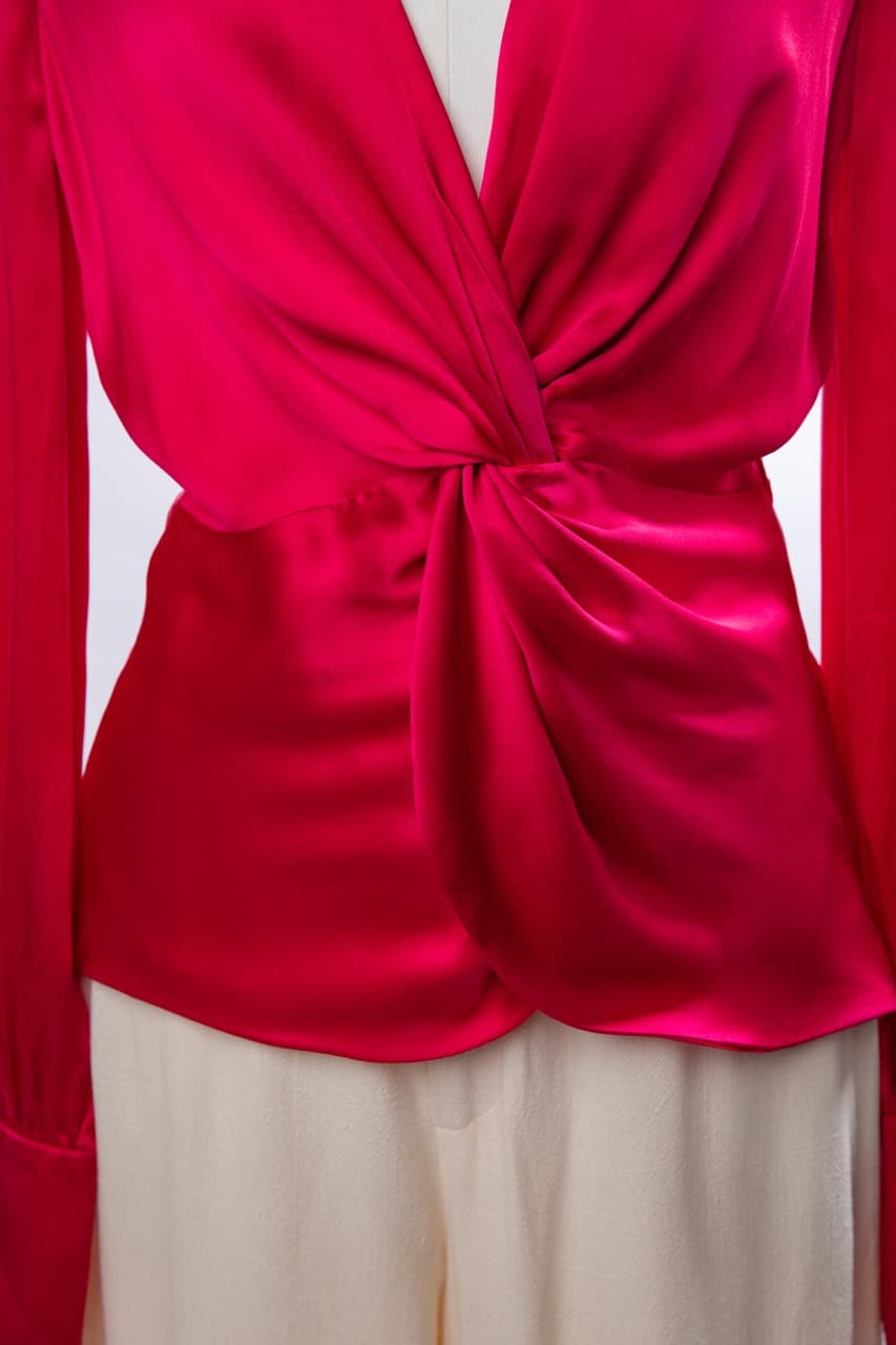 Jonathan Simkhai Silk Twist-Front Blouse