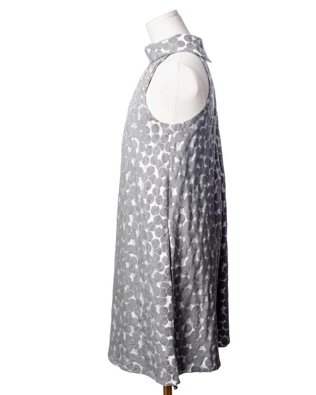 Corey Lynn Calter Silver Dot Jacquard Halter Dress