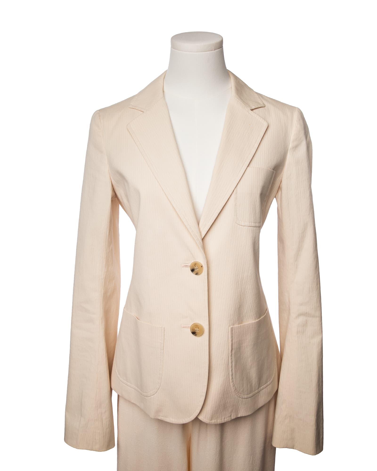Theory Soft Ivory Textured Patch Pocket Blazer