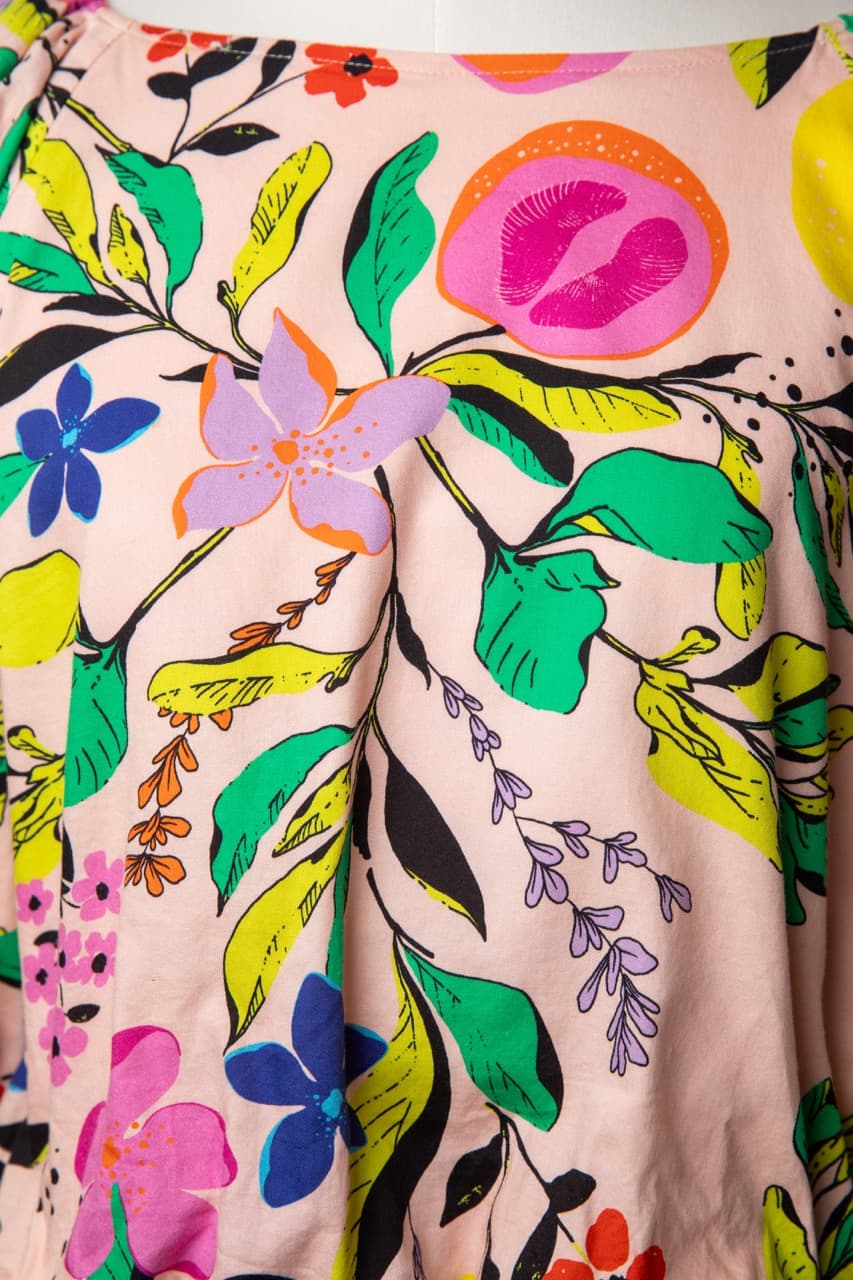 Emily McCarthy Botanical Print Silk Blouse