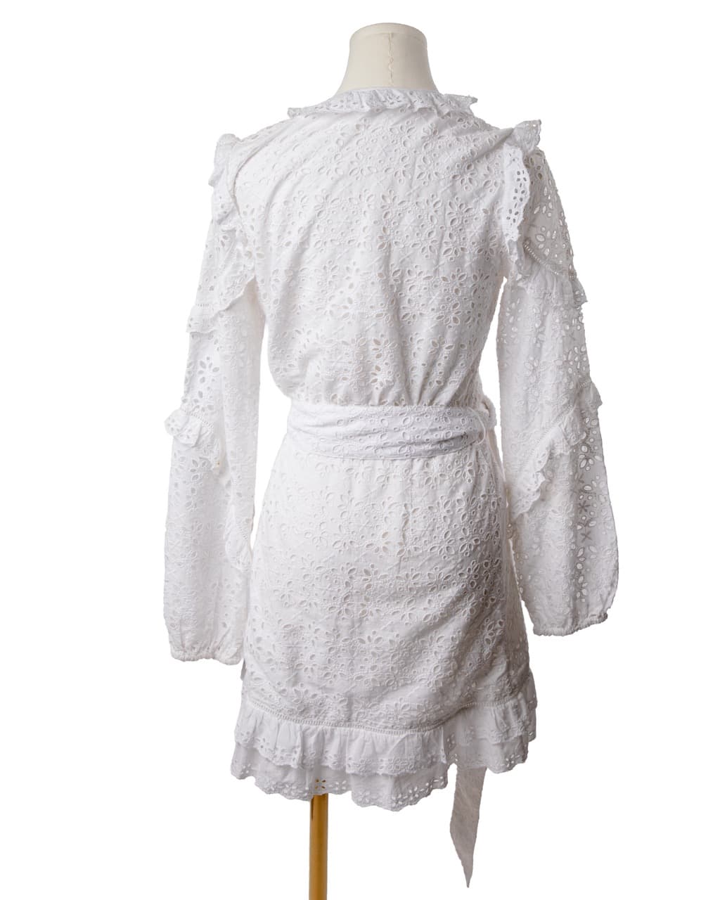 Veronica Beard Julia White Eyelet Belted Wrap Mini Dress