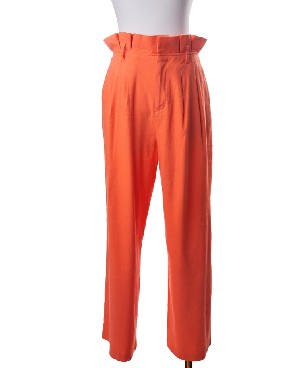 Alice + Olivia Coral Paperbag Waist Linen Blend Trousers