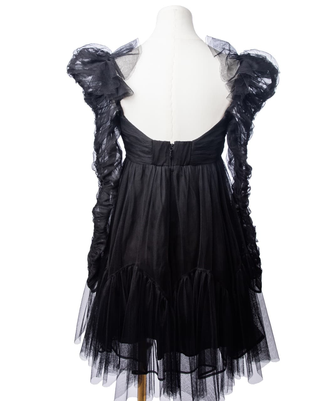 Zimmermann Tulle Ruched Puff-Sleeve Babydoll Mini Dress