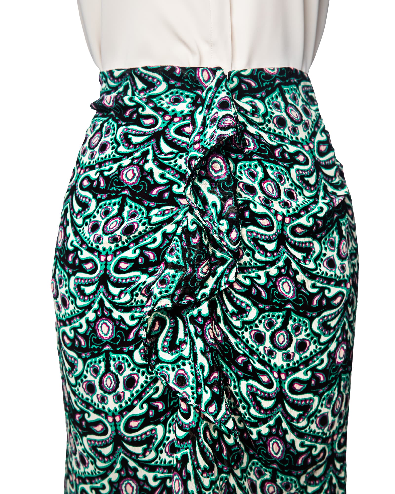 Ba&sh New With Tags Printed Ruffle Midi Skirt- New with Tags