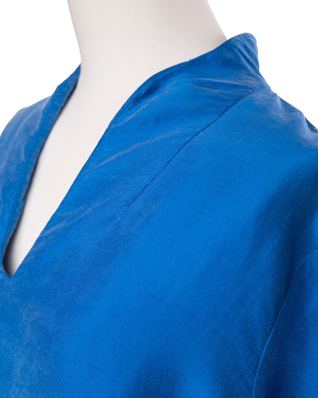 Eileen Fisher Cobalt Blue 100% Silk Tunic Blouse
