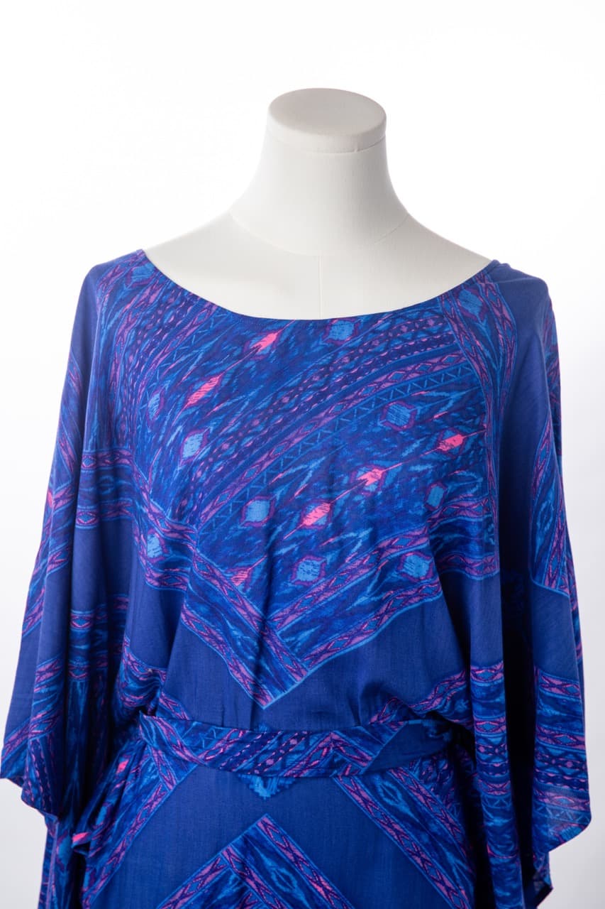 Twelfth Street by Cynthia Vincent Printed Kimono Sleeve Belted Dress