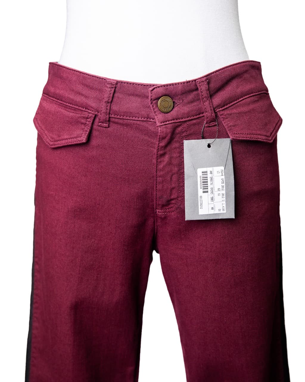 Alexander McQueen NWT Burgundy Grosgrain Jeans