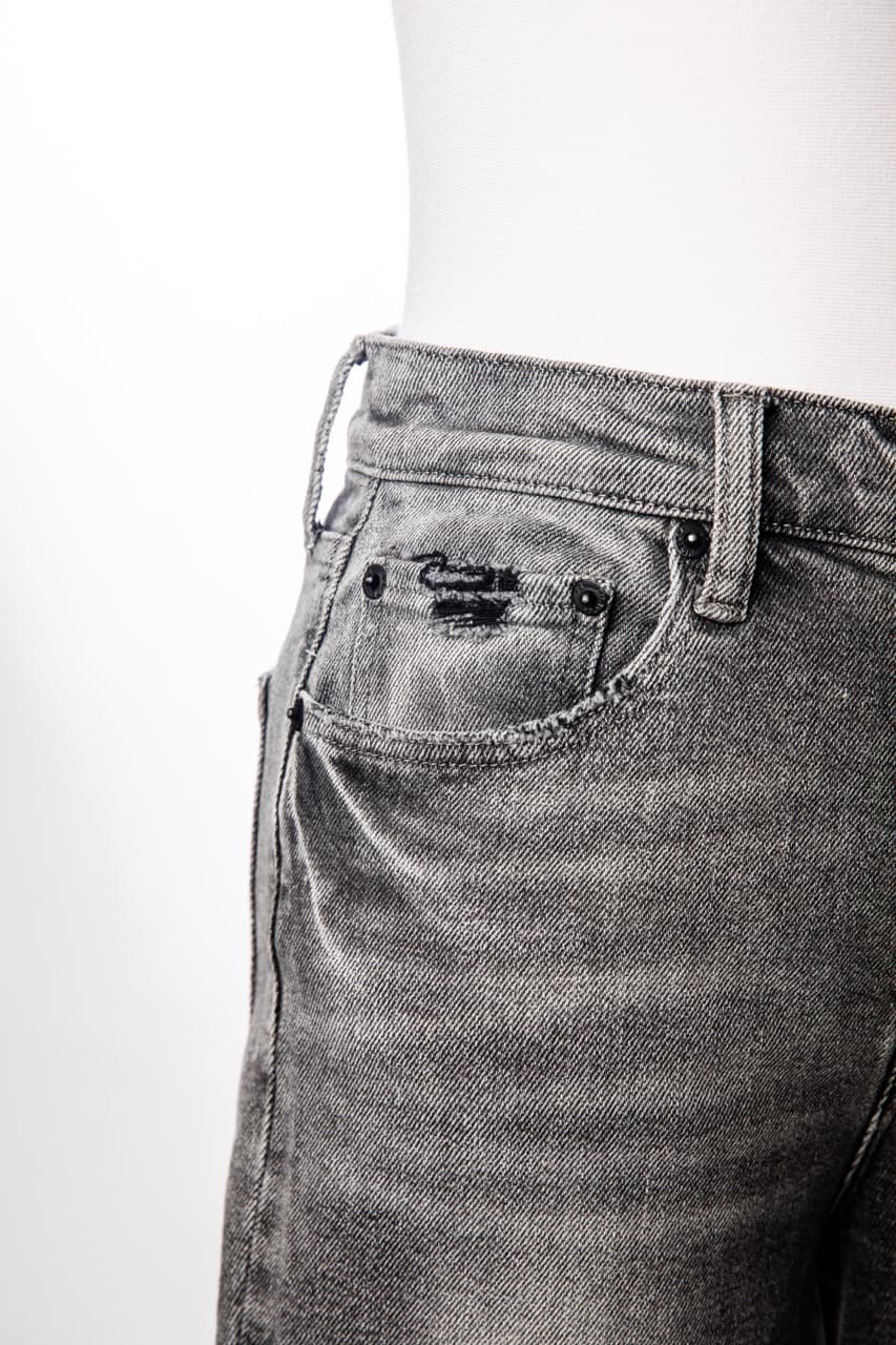 Pistola Washed Charcoal Button Fly Straight Leg Jeans