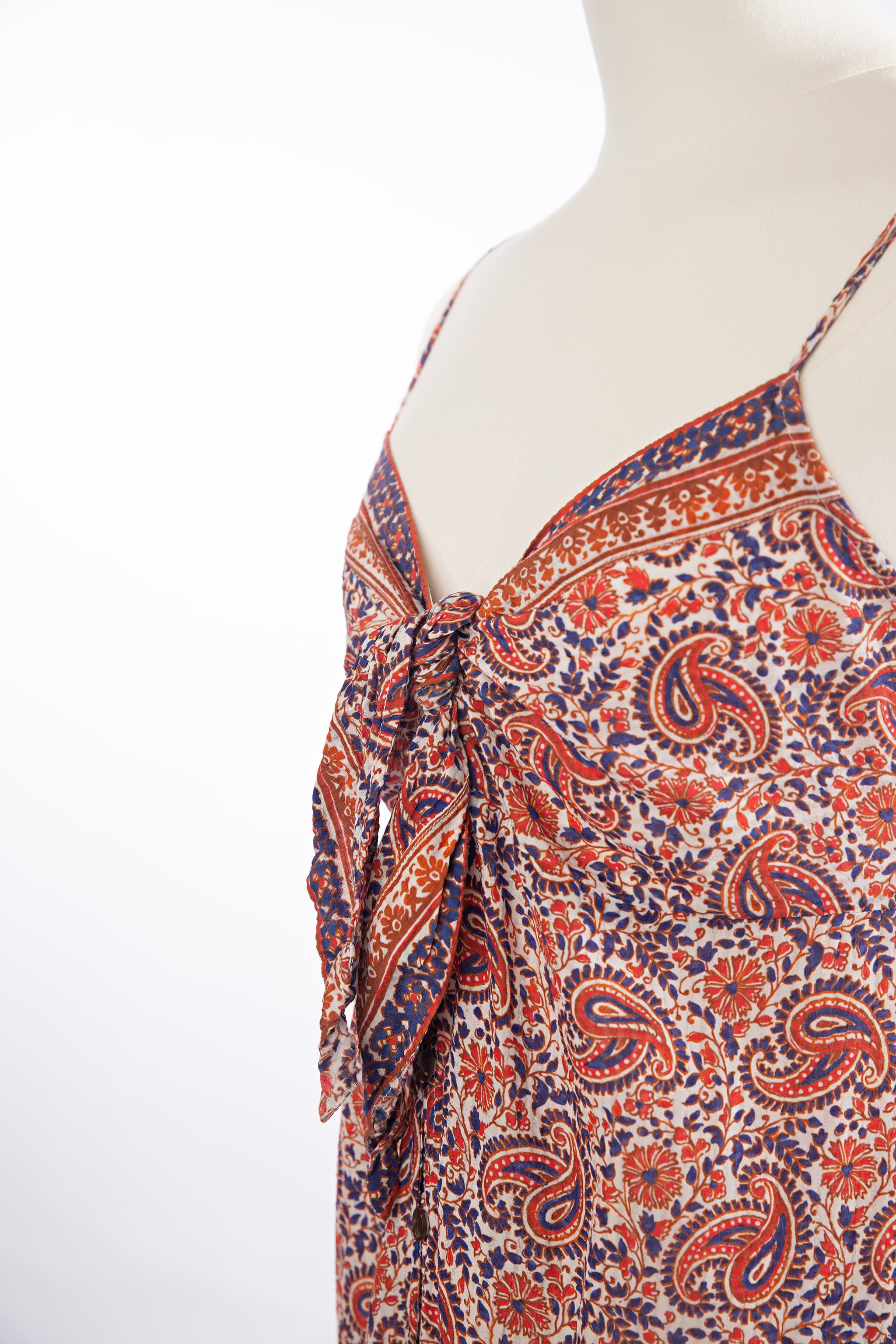 Veronica Beard Paisley Tie-Front Midi Dress