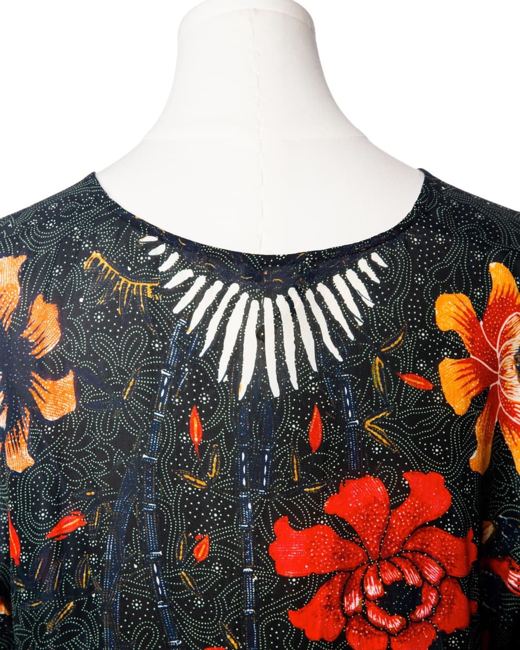 Kobi Halperin Silk Floral & Bee Print Tie-Neck Blouse