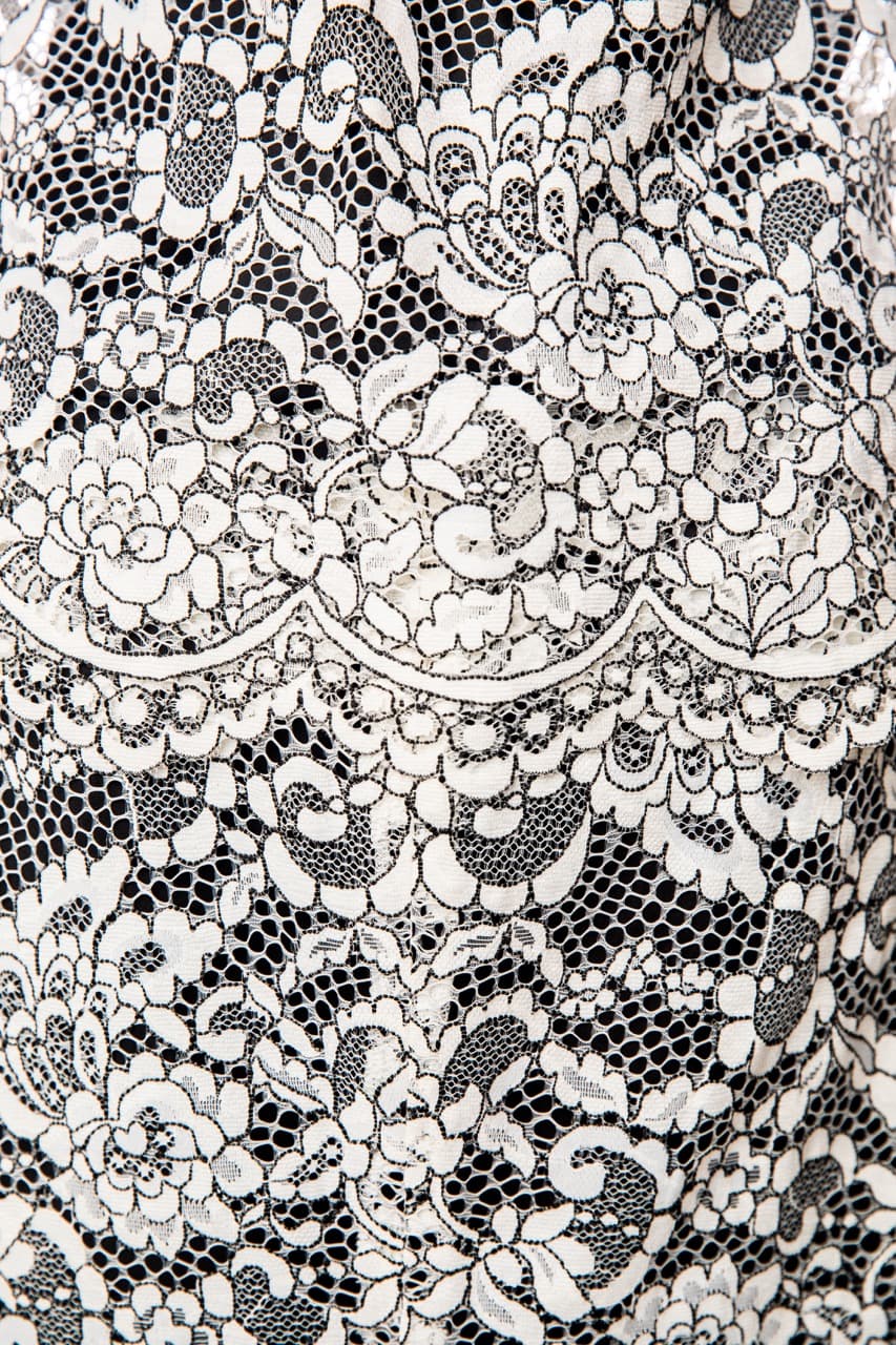 Trina Turk Black & Ivory Lace Two-Piece Top & Pencil Skirt Set